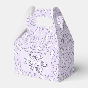 Cute Lila Tampon Mönster Första perioden Party Presentaskar