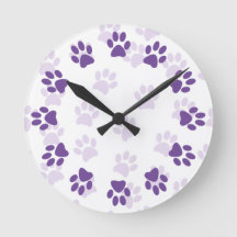 Cute Lila Tass avtryck for Djurälskares Clock
