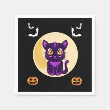 Cute Lila Tecknad, kattungar halloween fest