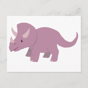 Cute Lila Triceratops (baby Torosaurus) Vykort