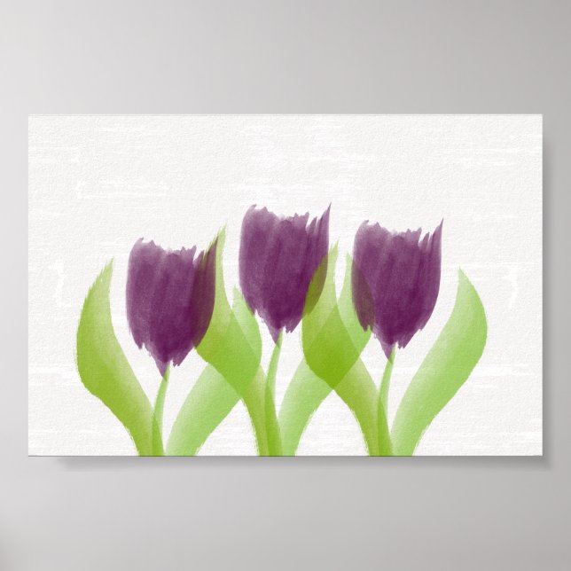 Cute Lila Tulips Nursery Bröllop Poster (Framsidan)