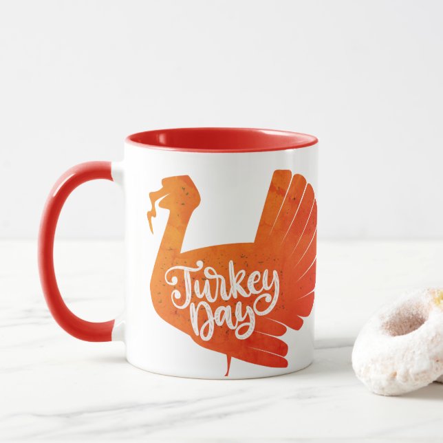 Cute Lila Turkey Shape with Text Typography Mugg (Med munk)