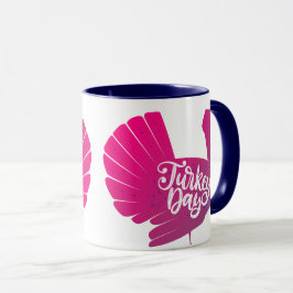 Cute Lila Turkey Shape with Text Typography Mugg