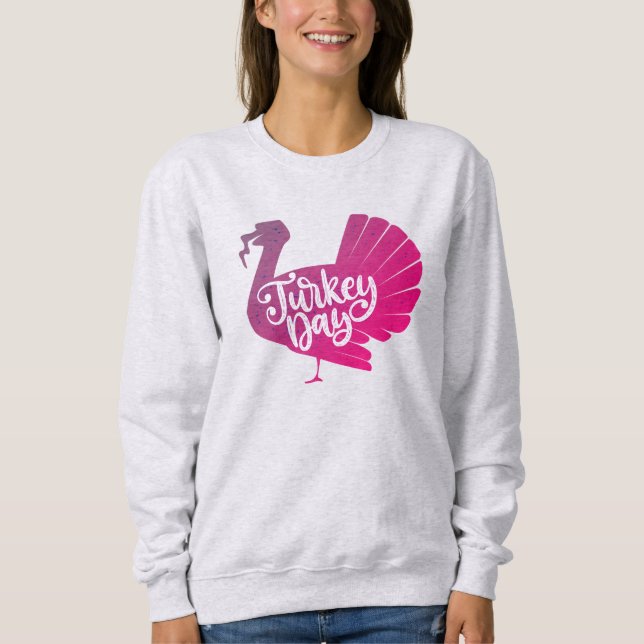 Cute Lila Turkey Shape with Text Typography T Shirt (Framsida)