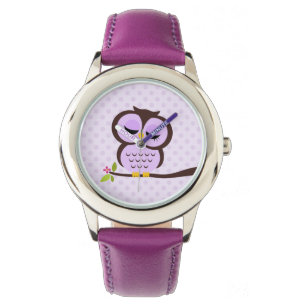 Cute Lila Uggla Armbandsur