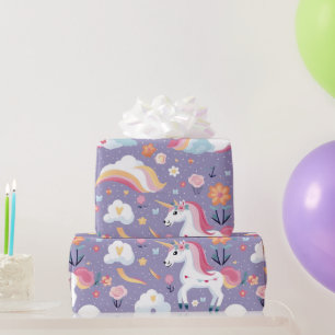 Cute Lila Unicorn Presentpapper
