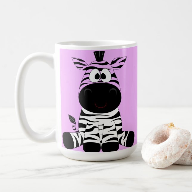 Cute lila zebra mugg (Med munk)