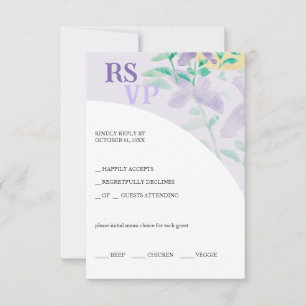 Cute Lilac Blue Grönt Blommigt Vattenfärg OSA Kort