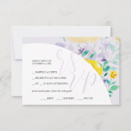 Cute Lilac Blue Grönt Blommigt Vattenfärg OSA Kort