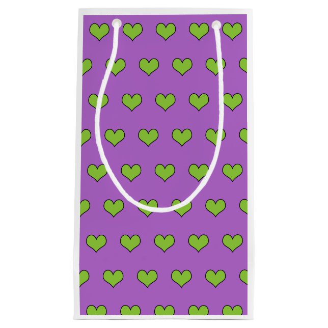Cute Lilac och Grönt Hearts Mönster (Framsidan)