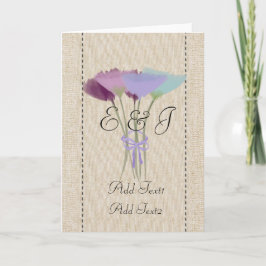 Cute Lilac Peony Bouquet Monogrammed-kort Tack Kort