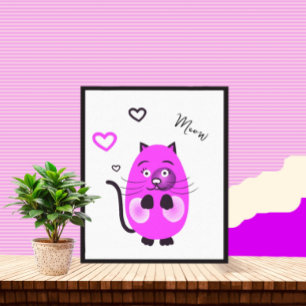 Cute lilach cat canvastryck