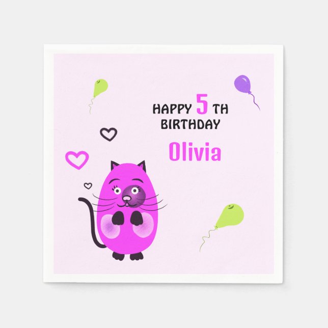 Cute lilach cat pappersservett (Framsidan)