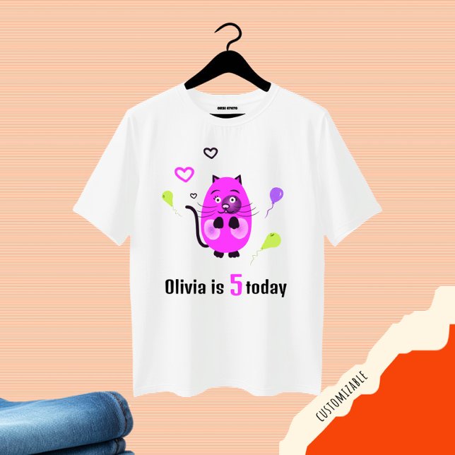 Cute lilach cat t shirt (Skapare uppladdad)