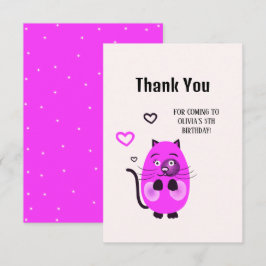 Cute lilach cat tack kort