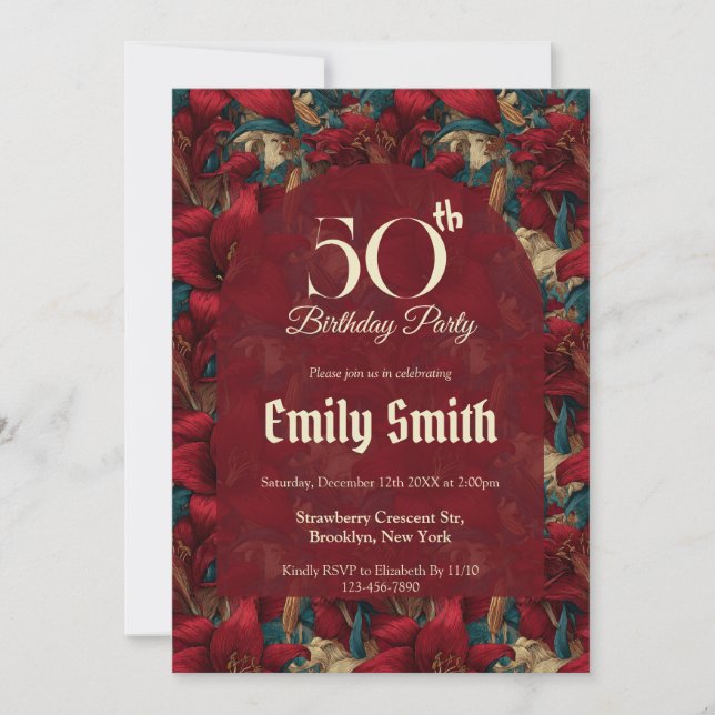 Cute Lilies Inspired Summer Party Inbjudningar (Framsida)