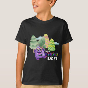 👾 Cute Lilla Monster Posts eget namn T Shirt