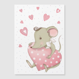 Cute lilla mus med rosa hjärtan