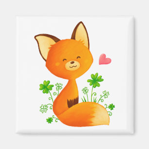 Cute lilla räv magnet
