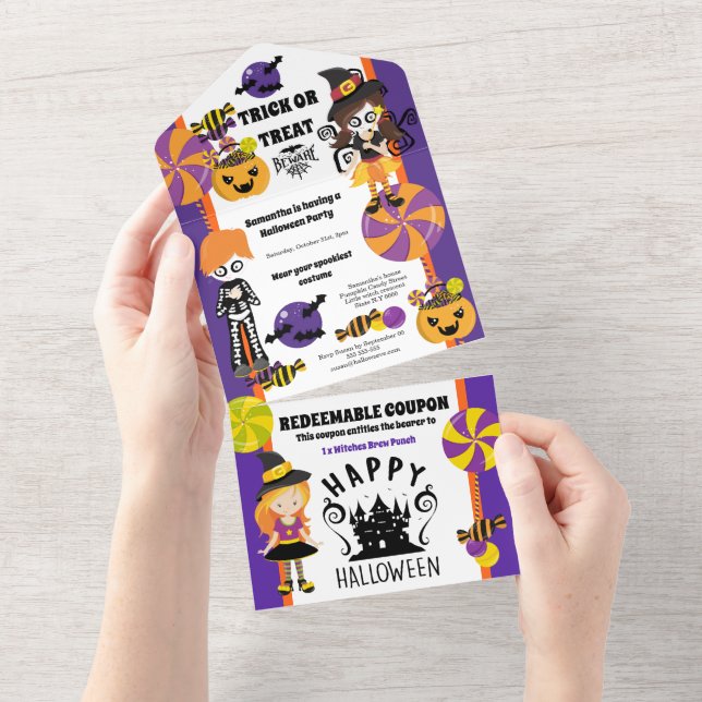 Cute lille häxungar halloween coupon party (Tearaway)