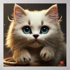 Cute lille kattunge Light Brown rand poster