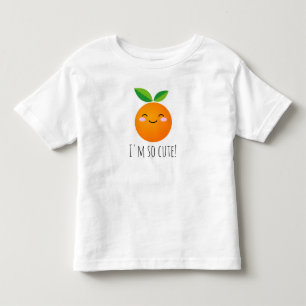 Cute lille kawaii orange frukterna ansikte tecknin t shirt