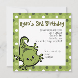 Cute Lil'Lizard Inbjudningar