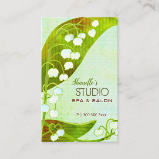 Cute Lily of the Valley Spa Visitkort