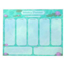 Cute Lily Pad Weekly Planner måndag-Fredag Anteckningsblock