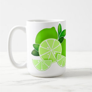 Cute Limes lime slices sunny citrus mönster Kaffemugg