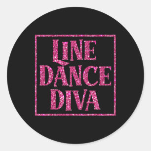 Cute Line Dance Diva Shirt for Line Dancers Gift Runt Klistermärke