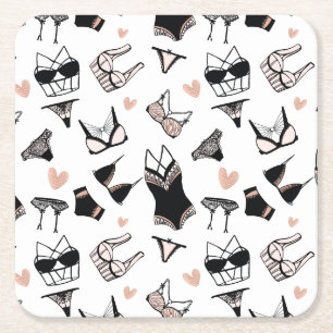Cute Lingerie Papprare Underlägg Papper Kvadrat
