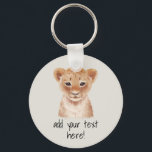 Cute Lion Cub Personalized  Nyckelring<br><div class="desc">cute lion cub personalized keychain. Original artwork by Komila Y.</div>