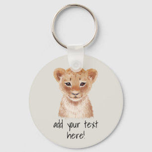 Cute Lion Cub Personalized  Nyckelring