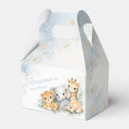 Cute Lion Elephant Giraffe Blue Kid's Pastel  Presentaskar