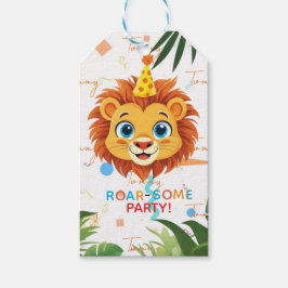 Cute Lion Roar-some Party Jungle Safari Birthday  Presentetikett