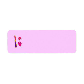 CUTE LIPSTICK MAKEUP KISSES PINKS MODERN RETURADRESS ETIKETT