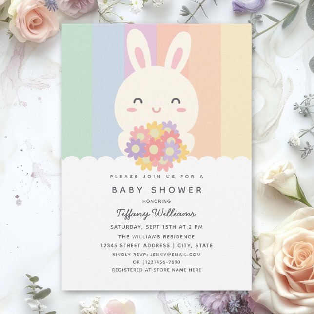 Cute lite Bunny är på väg att bli en liten flicka. Inbjudningar (Skapare uppladdad)