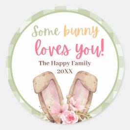 Cute lite Bunny Kärlek You Påsk Runt Klistermärke