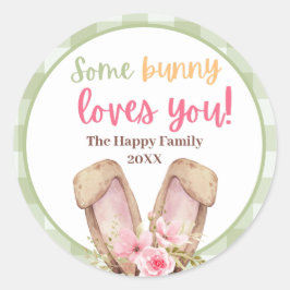 Cute lite Bunny Kärlek You Påsk Runt Klistermärke