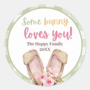 Cute lite Bunny Kärlek You Påsk Runt Klistermärke