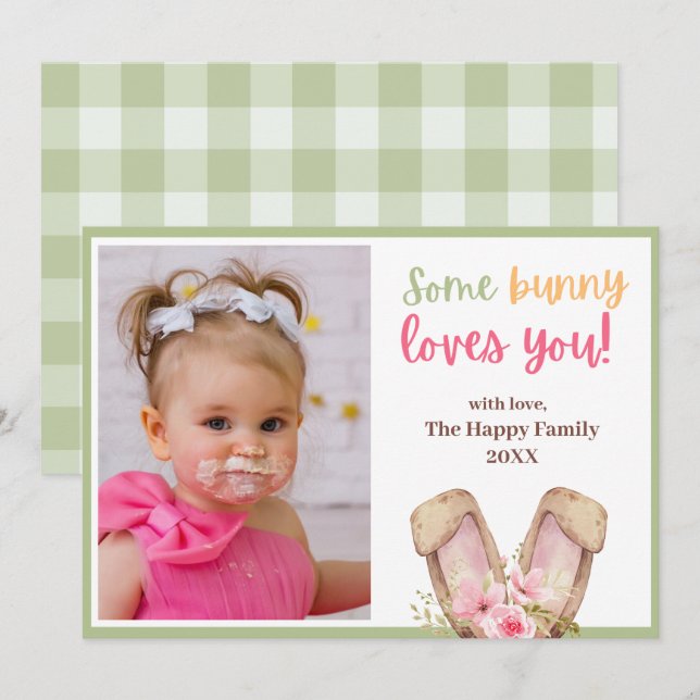 Cute lite Bunny Kärlek You Photo Påsk (Fram/baksida)