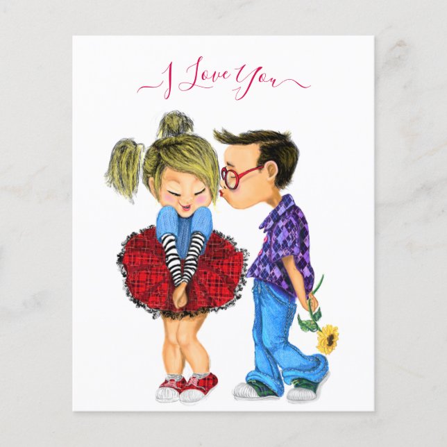 Cute lite Flyer med text - jag Kärlek du (Framsidan)