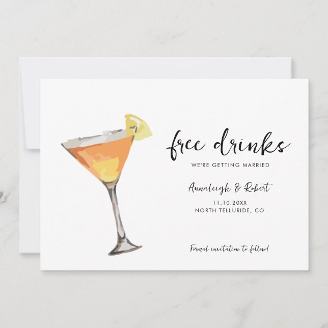 Cute lite foto-skript, minimalistiskt Bröllop Spara Datumet (Framsida)