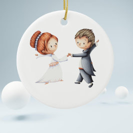 Cute lite jul Bröllop Julgransprydnad Keramik