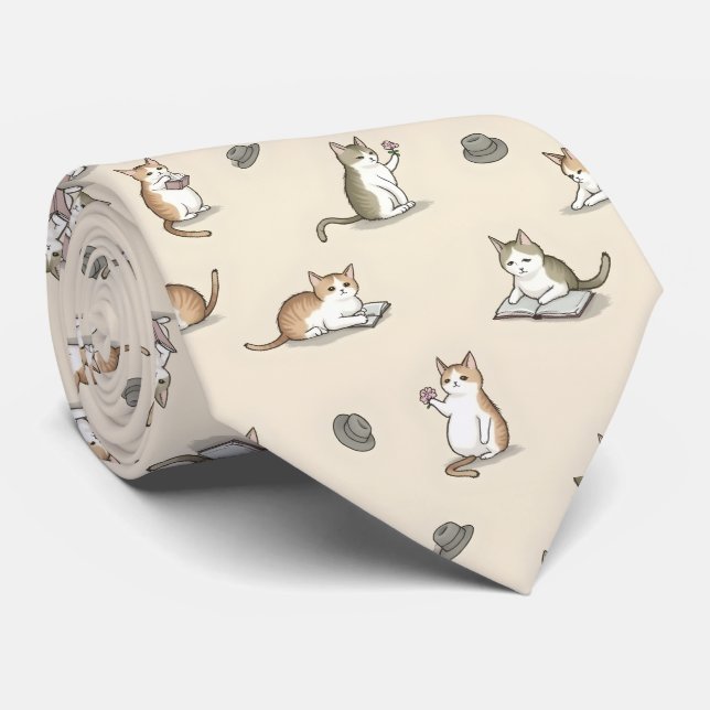 Cute Literary Cats Reading Books Slips (Rullad)