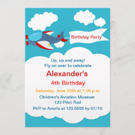 Cute Little Airplan Boy Birthday-inbjudan Inbjudningar