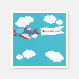 Cute Little Airplan Boy Birthday Pappra Napkins Pappersservett