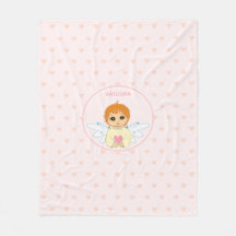 Cute Little Angel med hjärta mönster på ljus rosa