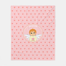 Cute Little Angel med hjärta mönster på ljus rosa